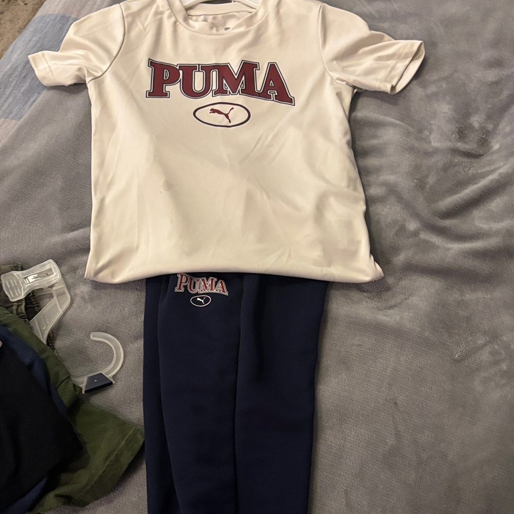 PUMA Kids Pajama Set - Cream and Navy